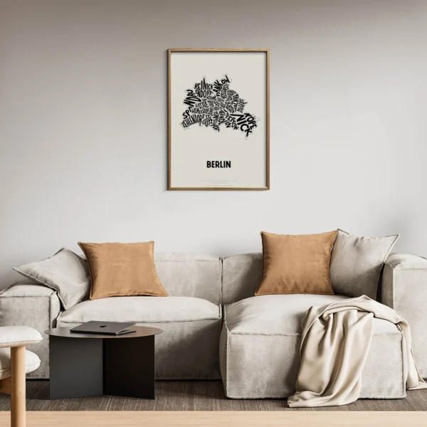 Typographic Illustration of Berlin. Hand-drawn and printed on high-quality paper