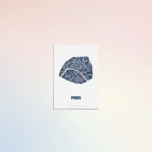 Typographic Illustration of Paris. Hand-drawn and printed on high-quality paper