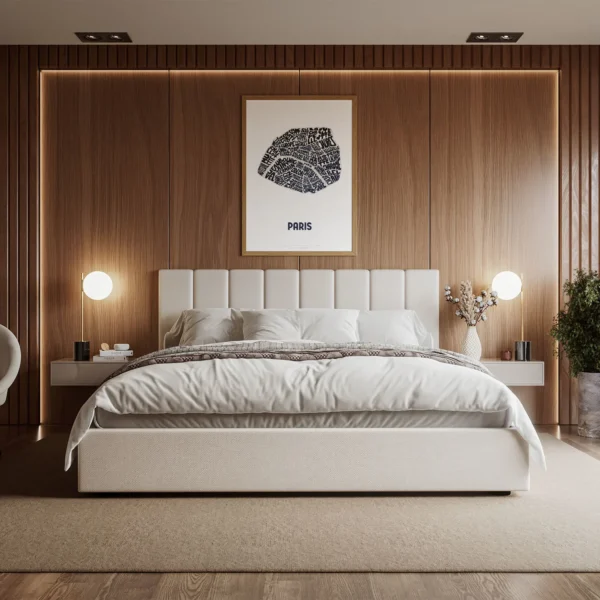 Typographic Illustration of Paris. Hand-drawn and printed on high-quality paper