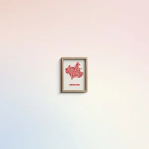 Typographic Illustration of Winterthur. Hand-drawn and printed on high-quality paper