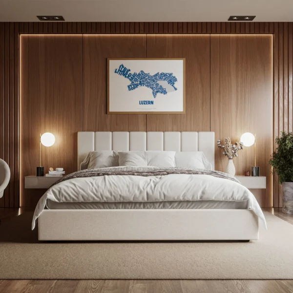 Typographic Illustration of Luzern. Hand-drawn and printed on high-quality paper