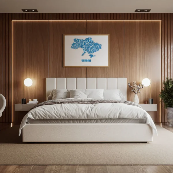 Typographic Illustration of the Ukraine. Hand-drawn and printed on high-quality paper