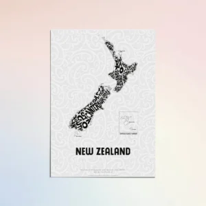 Typographic Illustration of Paris. Hand-drawn and printed on high-quality paper